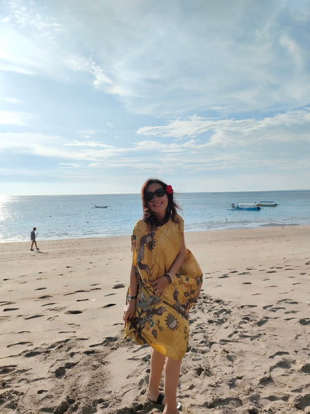 Satin Silk Batik kaftan Dress