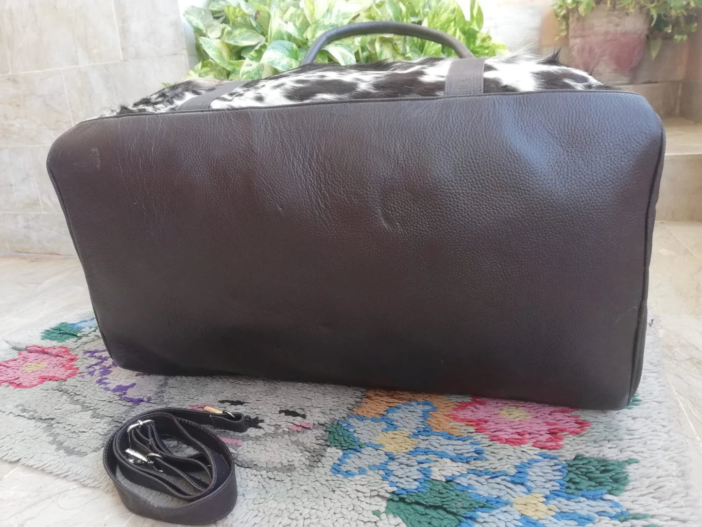 Spotted Cowhide Leather Weekender Bag