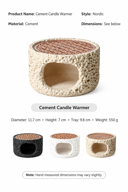 Incense Burner Cement Body with Zinc Alloy Warming Tray