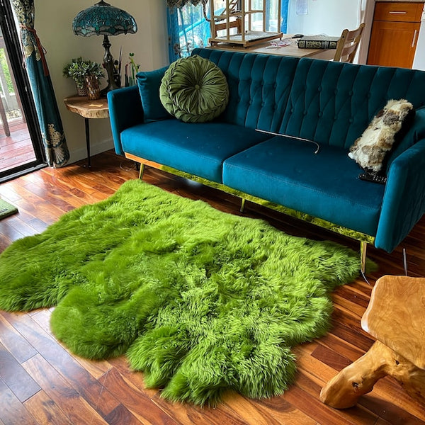 Natural Giant Green Sheepskin Rug