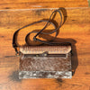 Tooled leather cowhide crossbody bag