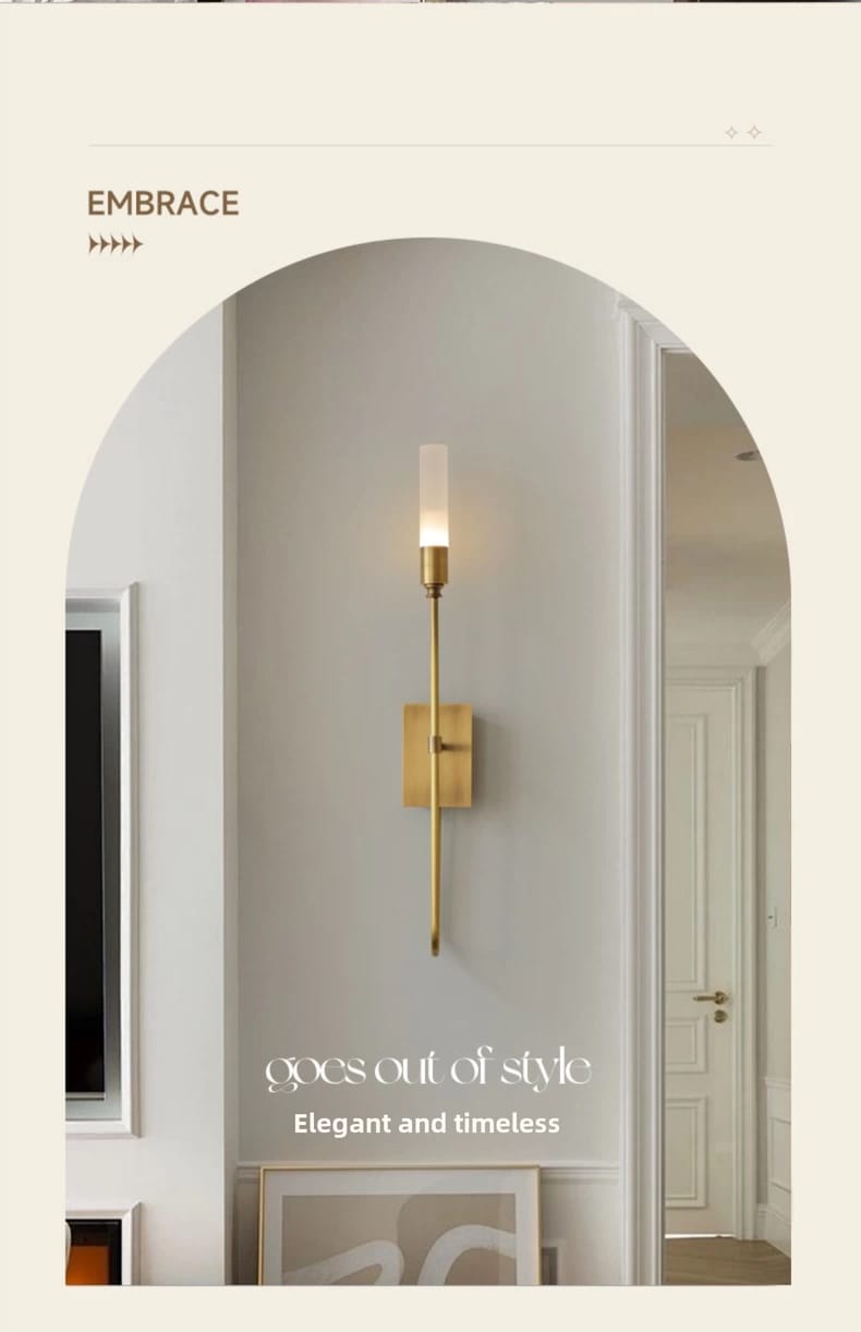 Modern Brass Wall Sconce Minimalist Copper Wall Lamp