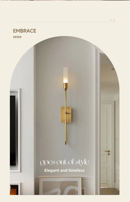 Modern Brass Wall Sconce Minimalist Copper Wall Lamp