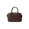 Genuine Leather Mini Bowling Crossbody Bag for Women