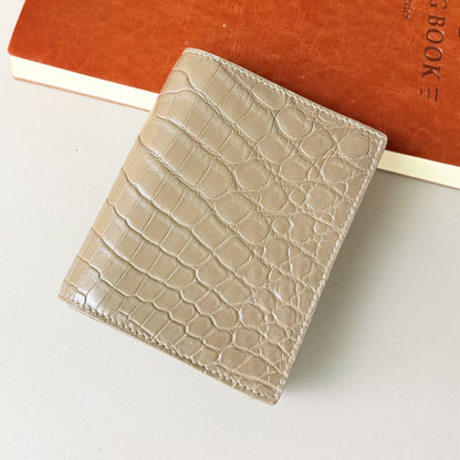Genuine Crocodile Leather Bifold Wallet for Men