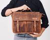 Retro Brown Leather Messenger Bag
