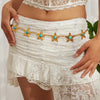Women’s Silver Tone Geometric Stone Waist Chain