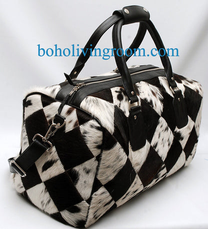 Cowhide Patchwork Weekender Purse