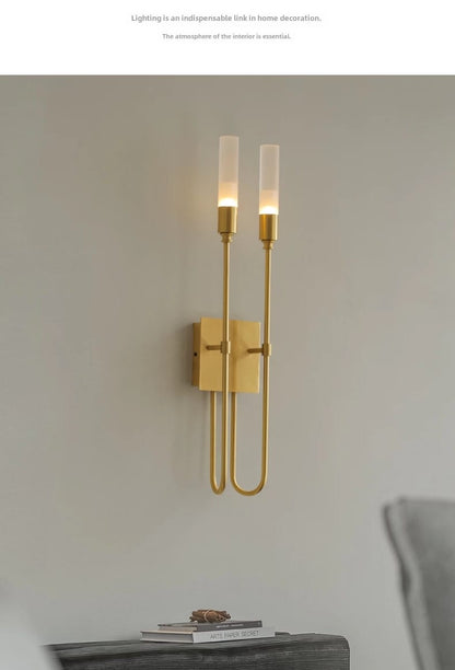 French Style Double Head Brass Wall Sconce Light