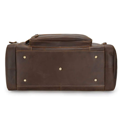 Real Genuine Leather Overnight Duffle Bag