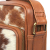 Natural Brown White Cowhide Crossbody Bag