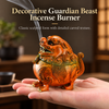 Incense Burner in Antique Brass Lion Design with Sculpted Lid