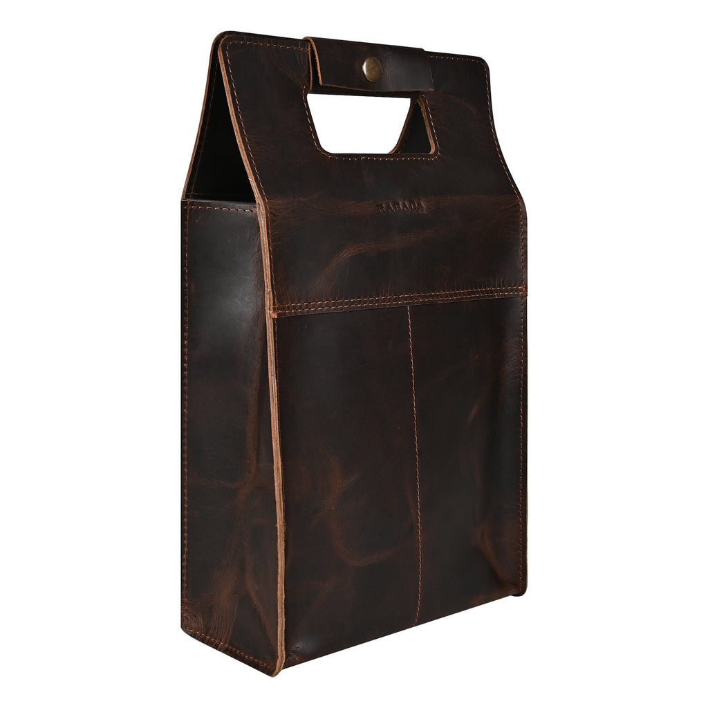 Leather bottle holder cover with handle