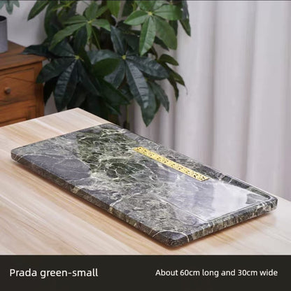 Natural Marble Tea Tray With Glaze & Drainage
