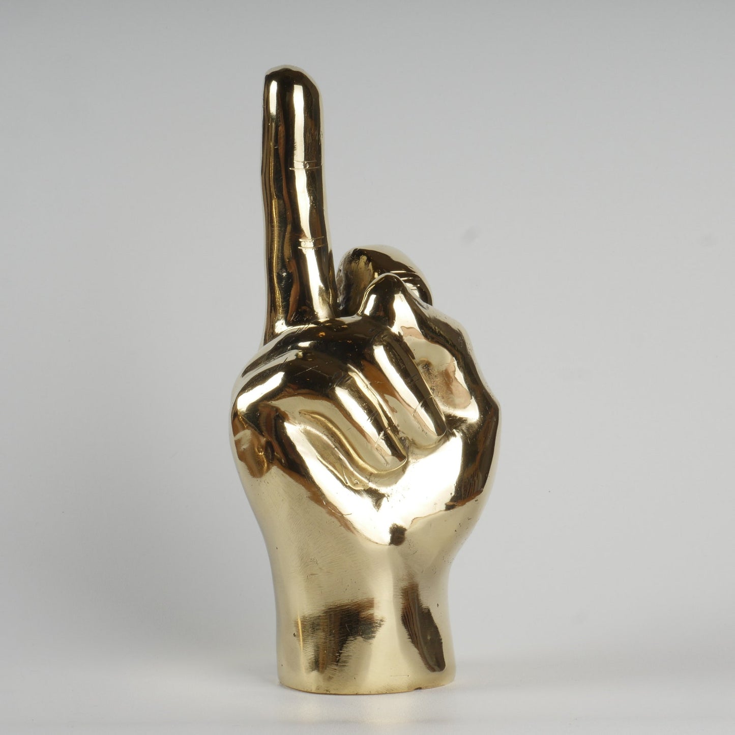 Brass Sculpture Hand Finger Sign Decor