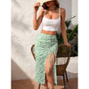 Ruched split thigh maxi dress