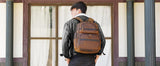 Vintage Real Leather Laptop Backpack 15.6