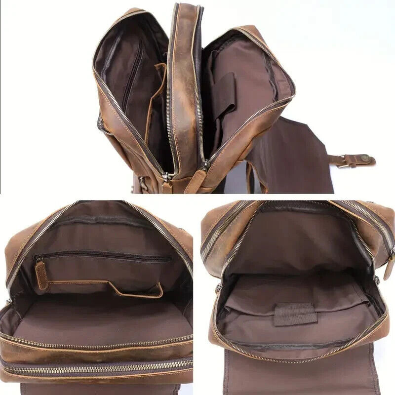 Genuine Leather Backpack Travel Crazy Horse Style