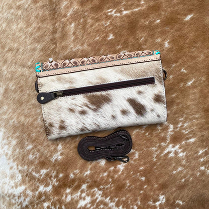 Hair On Cowhide Tooled Wallet