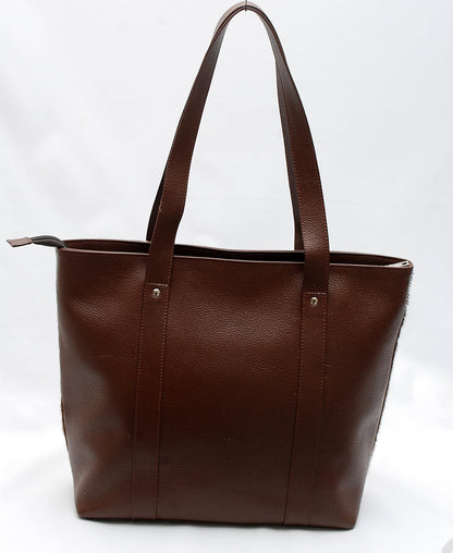 Leather Tricolor Cowhide Tote Bag