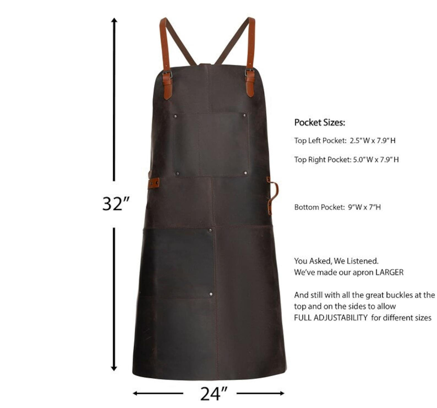 Genuine Leather Apron Indoors Outdoors