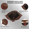 Genuine Cowhide Leather Travel Gym Duffle Bag
