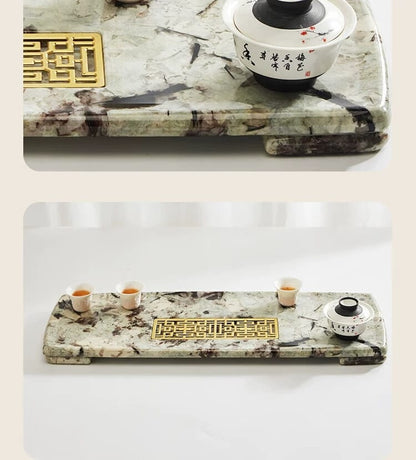 Snow Mountain Blue Luxury Marble Tea Tray