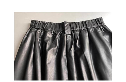 Women's Real Leather Full Length Skirt Maxi