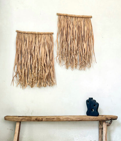 Mediterranean style wabi Sabi raffia wall art