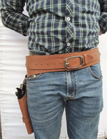Wild west leather hip gun belt holster