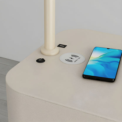 Floor Arc Lamp with Table, Drawer and Wireless Charger