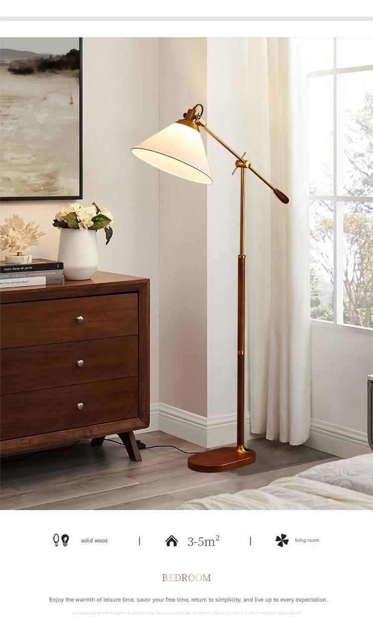 Fishing arm retro floor lamp for reading