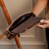 Genuine Cowhide Crossbody Bag With Tooled Leather