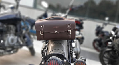 motorcycle genuine leather tool saddle bag