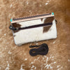 Hair On Cow Skin Tooled Crossbody Wallet