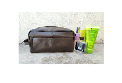 Leather Toiletry Groomsmen Gifts Bag