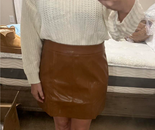 High Waist Real Leather Skirts