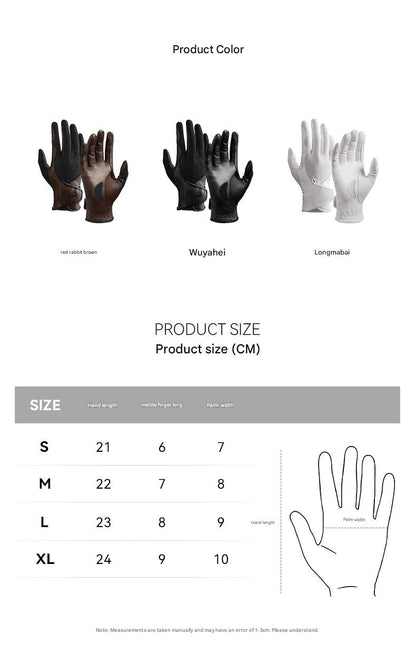 Leather horse riding gloves with goatskin grip