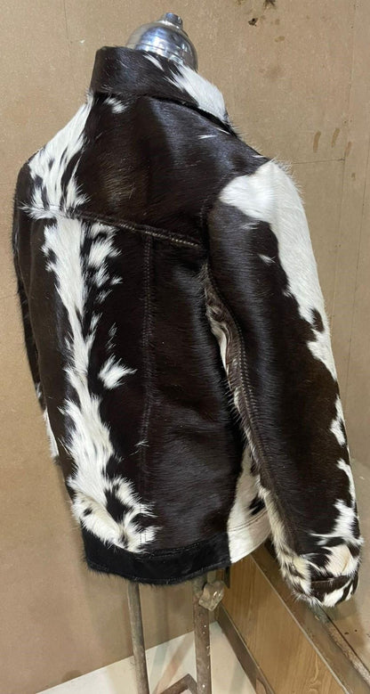 Cow Skin Jacket Hair On Hide Black White