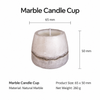 Small White Marble Candle Cup with Brown Veining for Home Decor