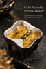 Stick Incense Holder with Butterfly Design and Decorative Tray