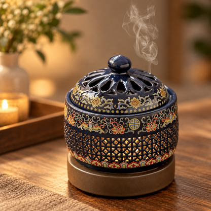 Ceramic Incense Burner with Adjustable Temperature Timer Control
