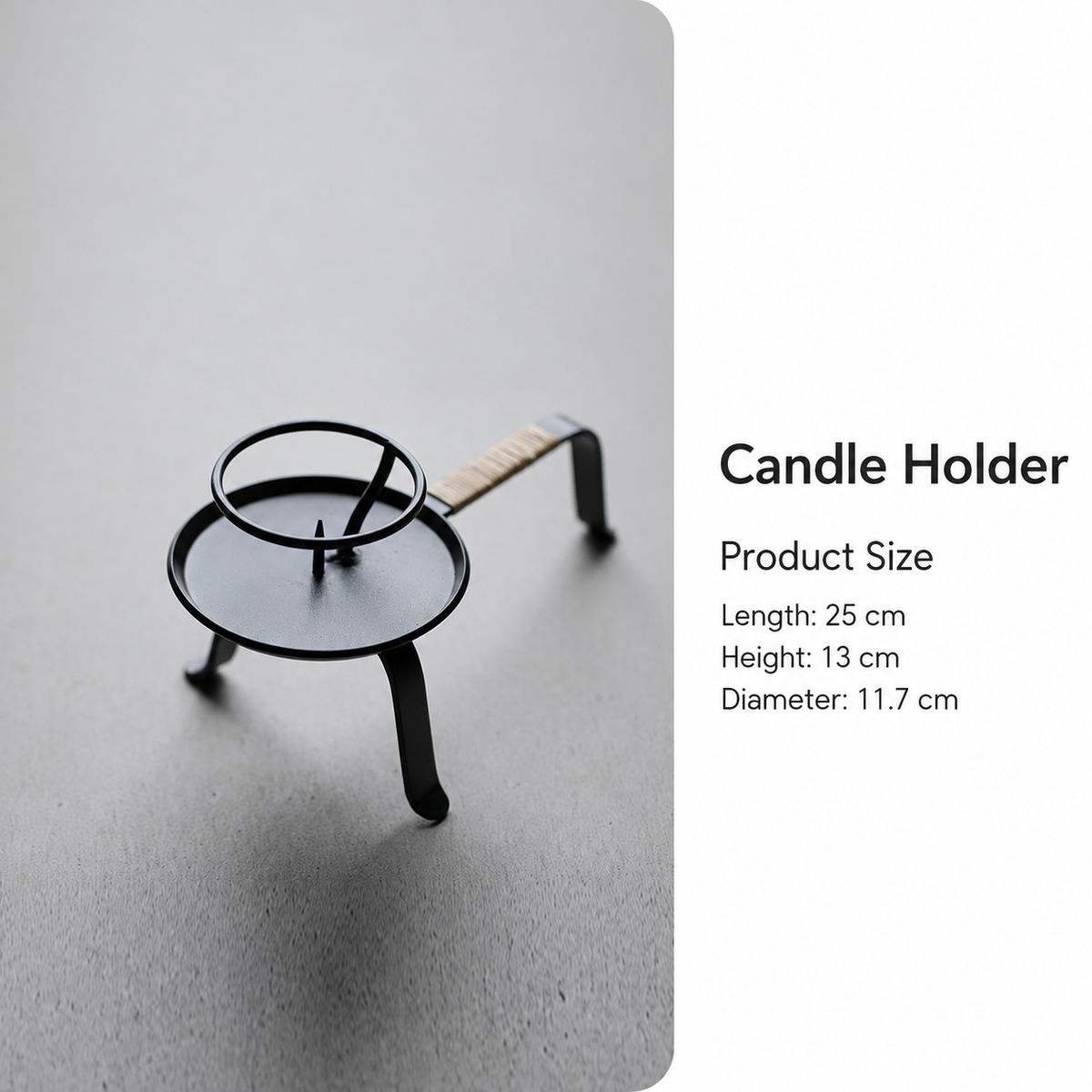 Black Iron Candle Holder for Zen Tea Rooms and Table Decor 2