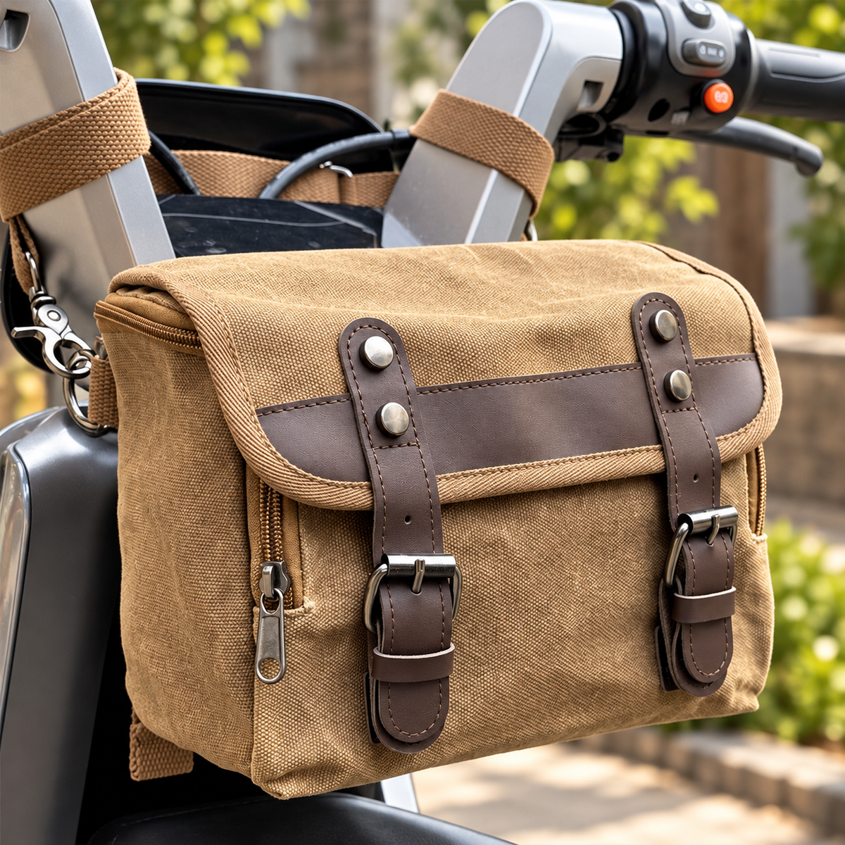 Canvas Bike Bag with Waxed 600D Fabric for Motorcycles