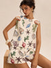 Shell Print Shorts Set with Sleeveless Top and Sea Life Motifs