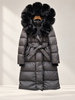 Fur Collar Jacket for Women Long Down Coat with Fox Trim