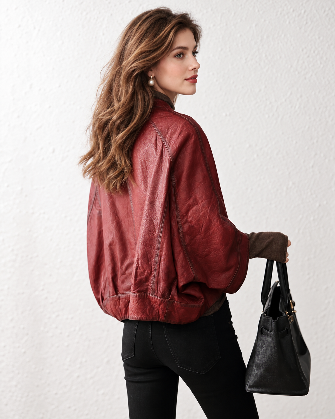 Women's Distressed Leather Jacket in Genuine Sheepskin