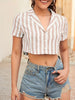 Women Front Pocket Crop Shirts