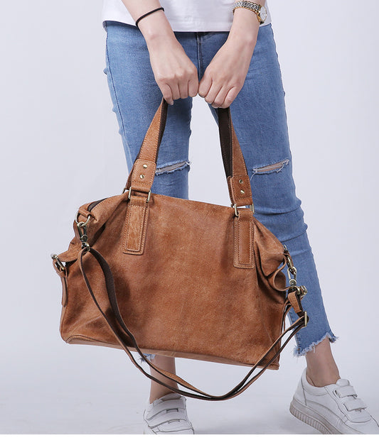 Genuine Cowhide Leather Suede Women’s Crossbody Shoulder Bag