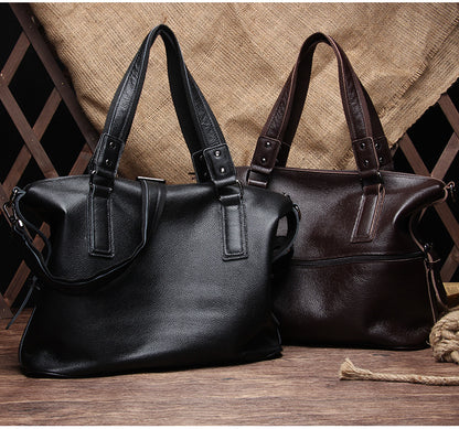 Genuine Leather Men’s Messenger Shoulder Bag Large